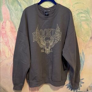 Prince Peter Collection Brooklyn Cloth Charcoal Crewneck Sweatshirt  NWOT